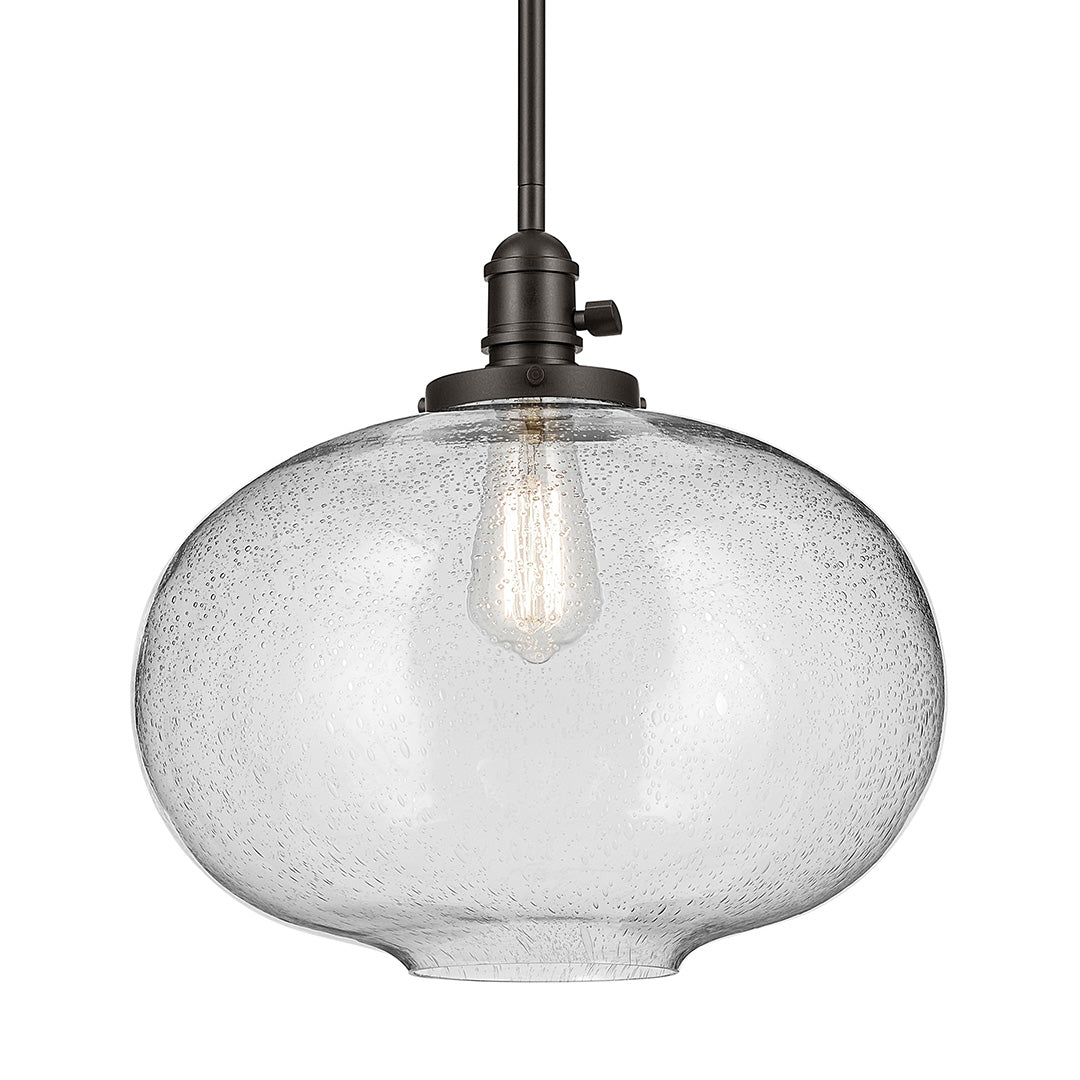 Avery 14" 1-Light Globe Pendant with Clear Seeded Glass in Olde Bronze