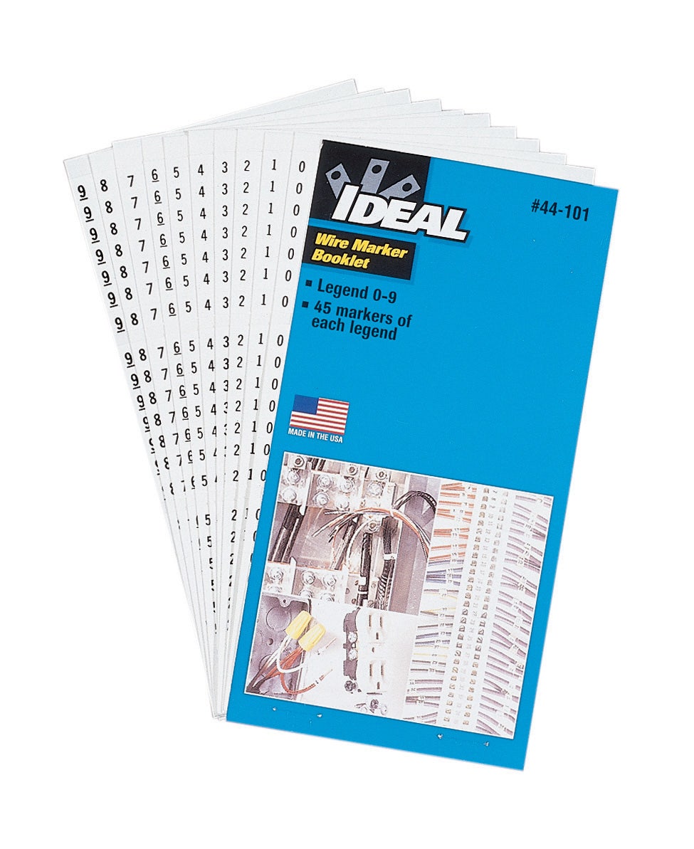 Wire Marker Booklet,Ideal,SZ: 1/4 X 1-1/2 IN MRK