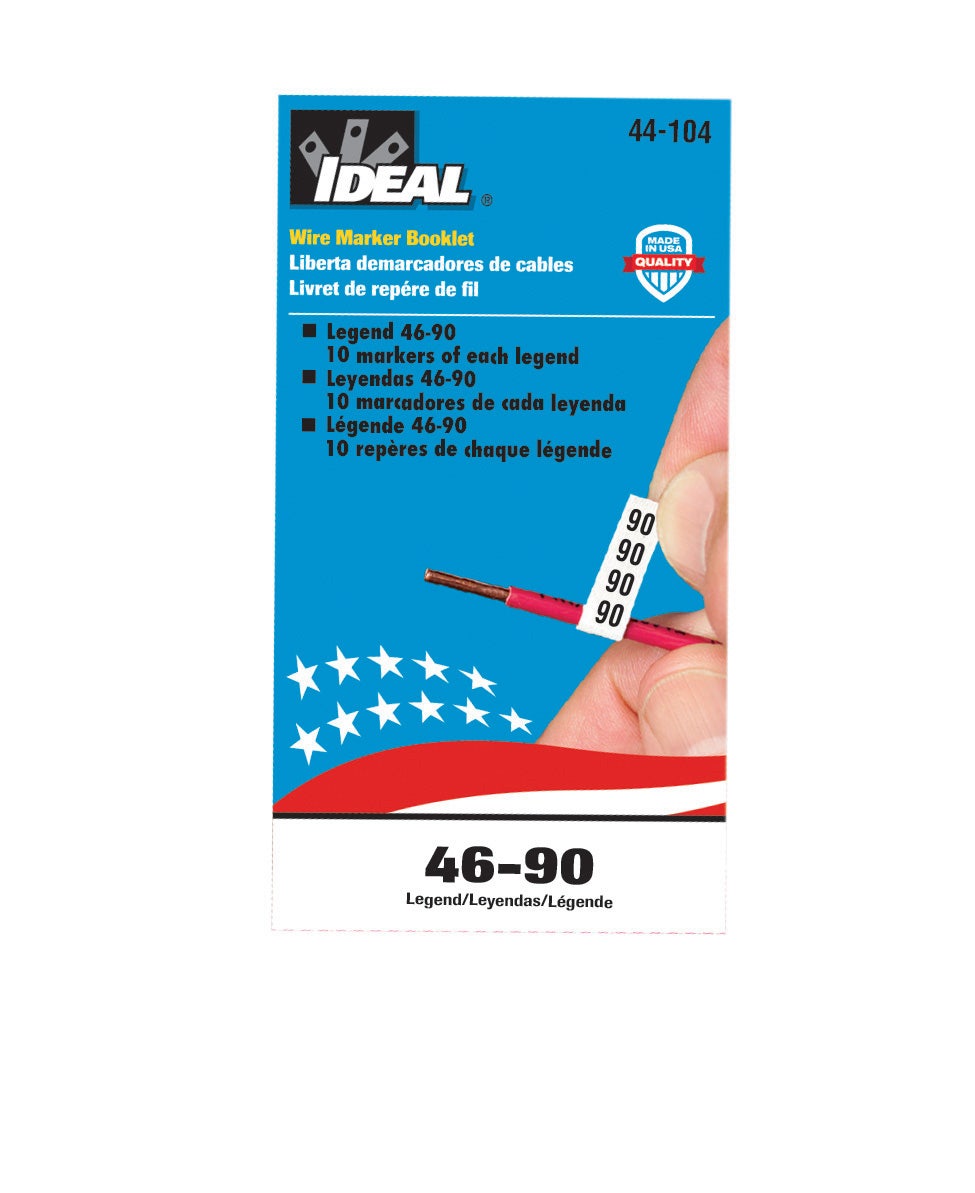 Wire Marker Booklet,Ideal,SZ: 1/4 X 1-1/2 IN MRK