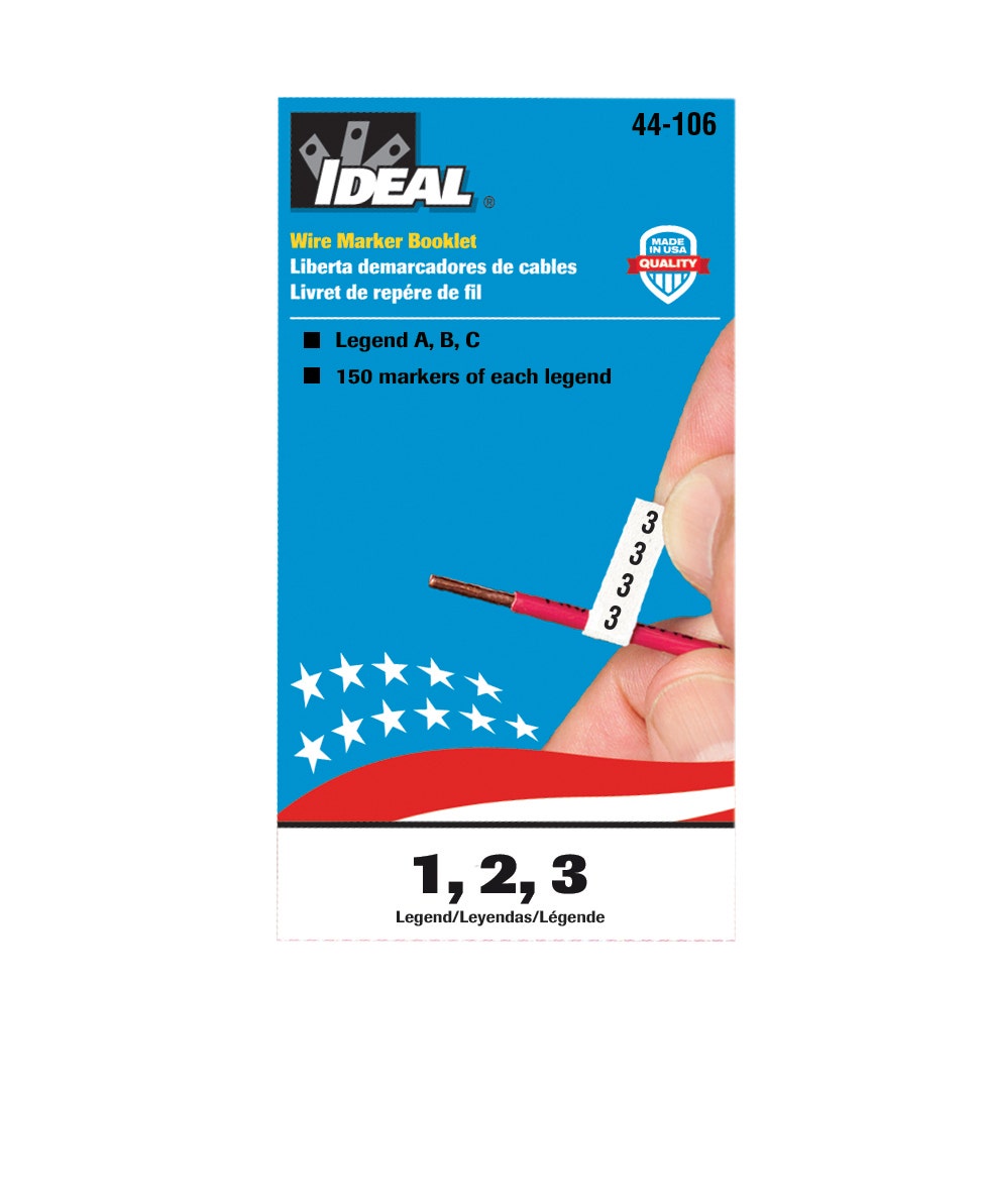 Wire Marker Booklet,Ideal,SZ: 1/4 X 1-1/2 IN MRK