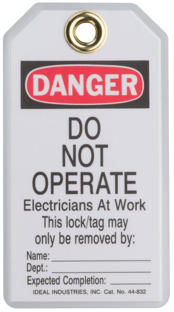 Lockout Tag,Ideal,Heavy-Duty Laminated,PKG: 25/B