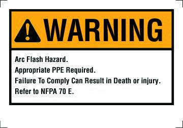 NEC ARC FLASH DANGER LBL 5X7