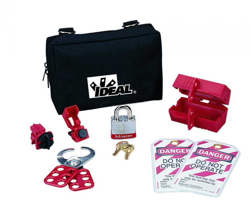 Lockout Or Tagout Kit,Ideal,STRTR,NYL Zipper,8 P