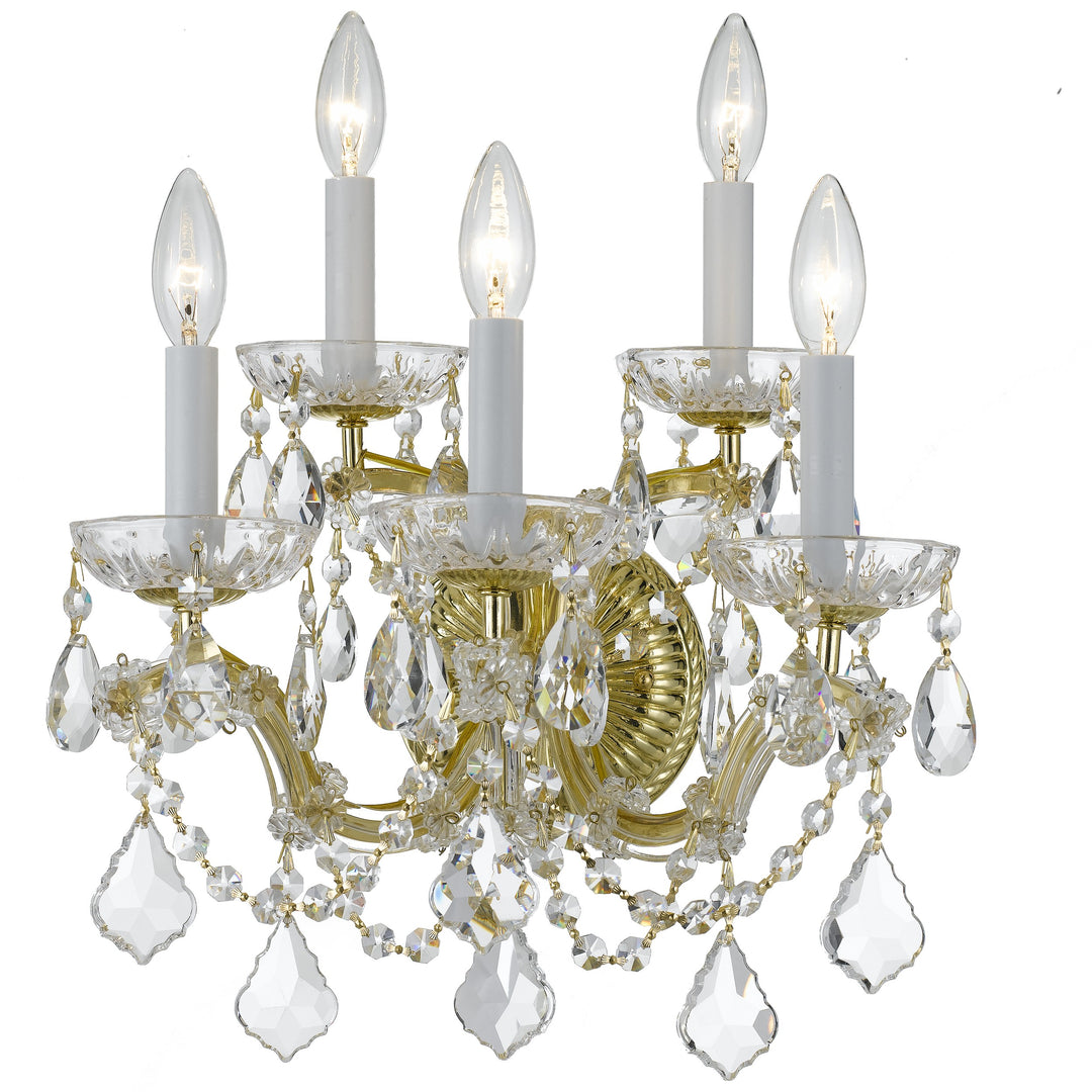 Maria Theresa 5 Light Swarovski Strass Crystal Gold Sconce