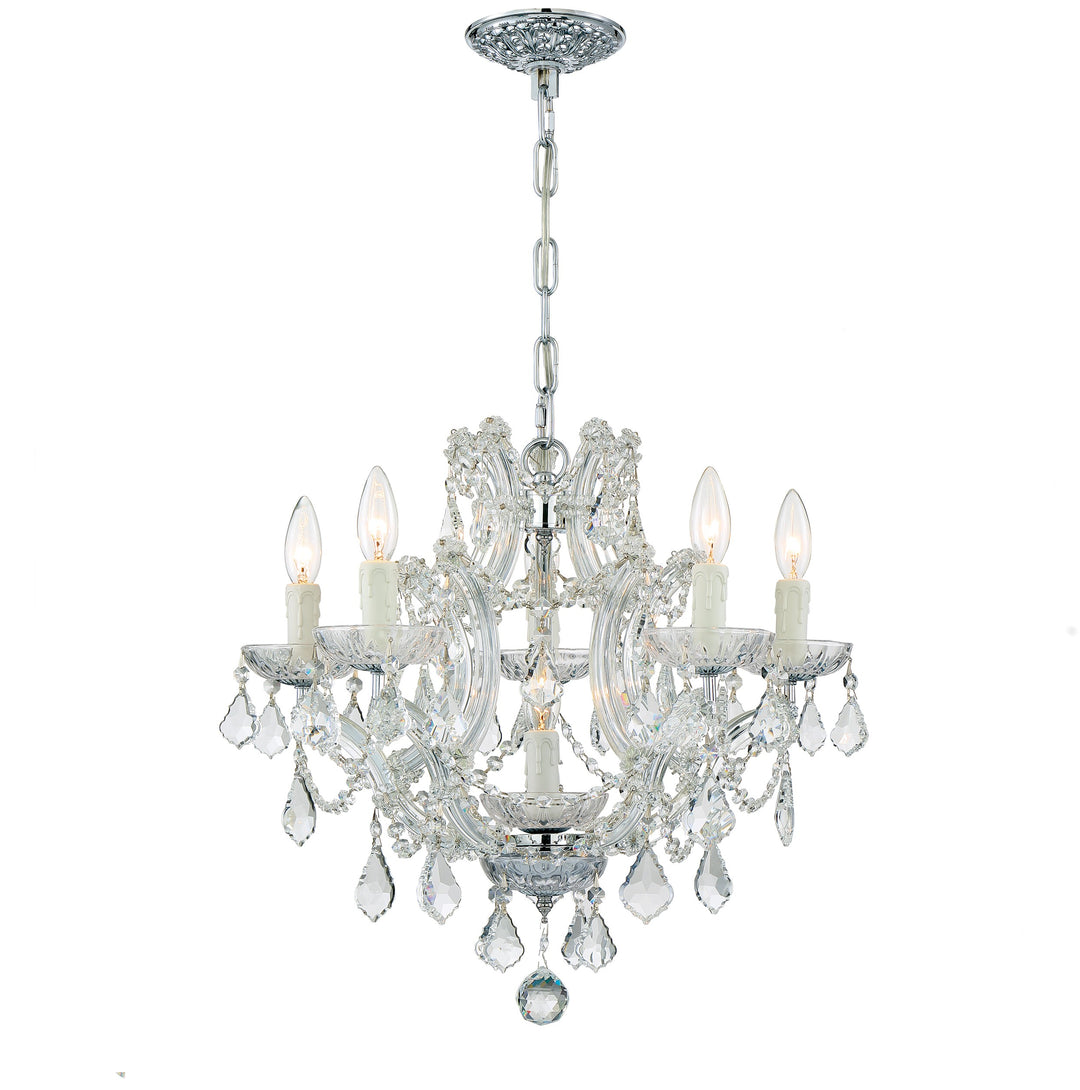 Maria Theresa 6 Light Clear Italian Crystal Polished Chrome Chandelier