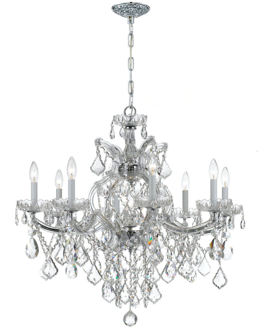 Maria Theresa 9 Light Spectra Crystal Polished Chrome Chandelier