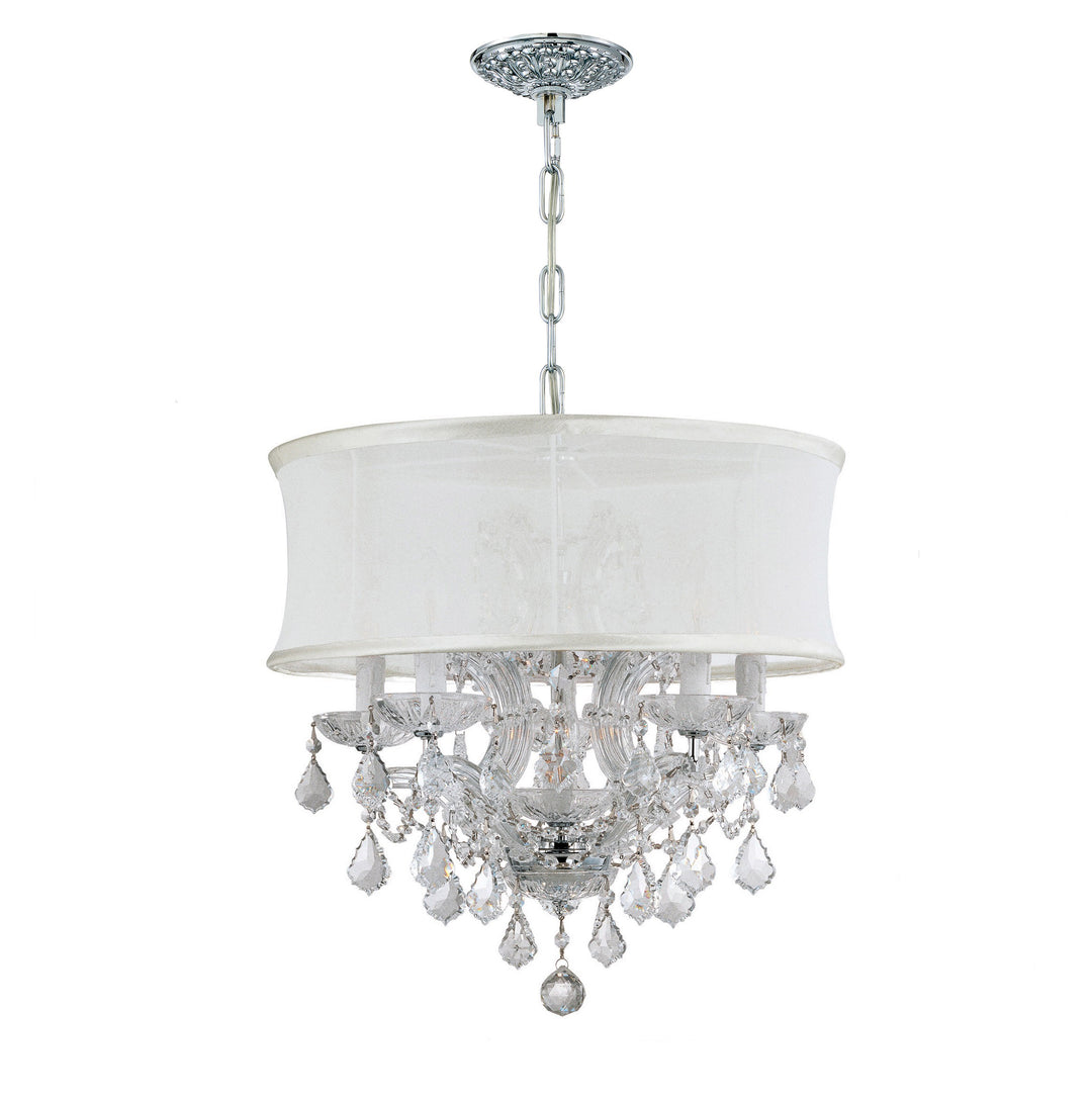 Brentwood 6 Light Spectra Crystal Polished Chrome Drum Shade Chandelier