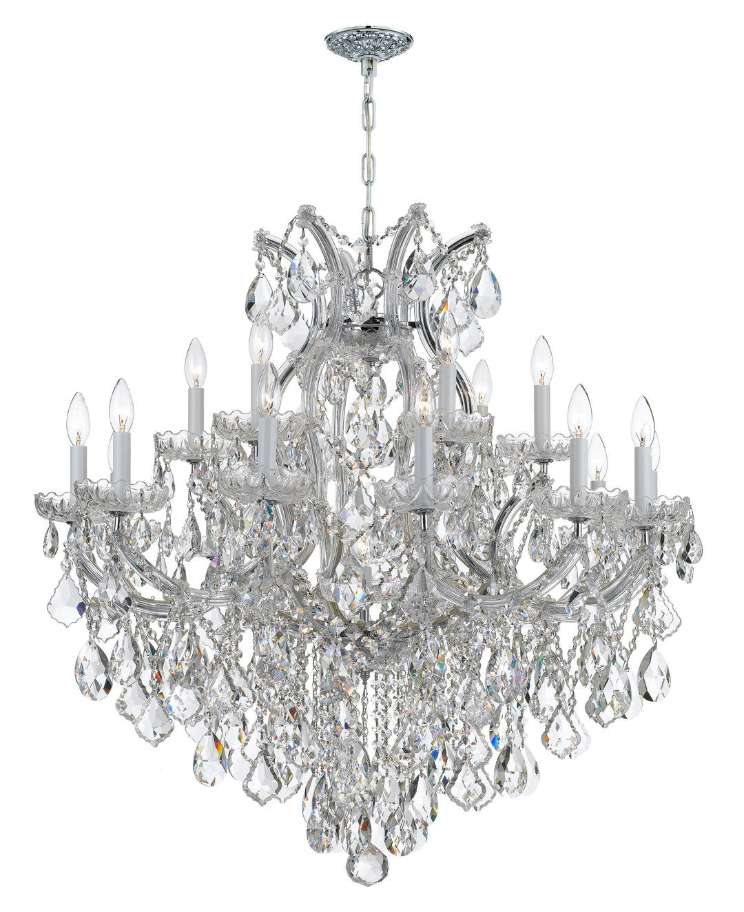 Maria Theresa 19 Light Swarovski Strass Crystal Polished Chrome Chandelier