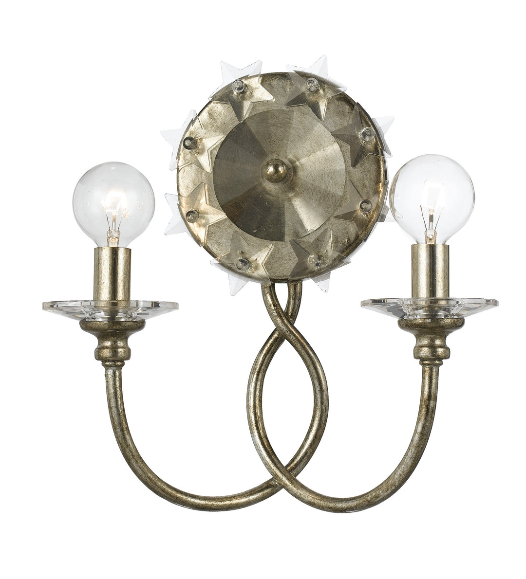 Willow 2 Light Antique Silver Sconce