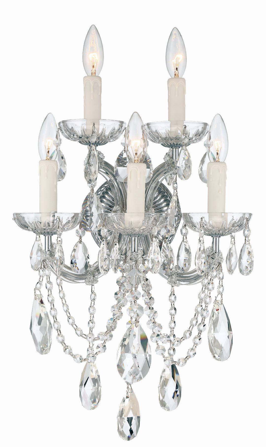 Maria Theresa 5 Light Swarovski Strass Crystal Polished Chrome Sconce