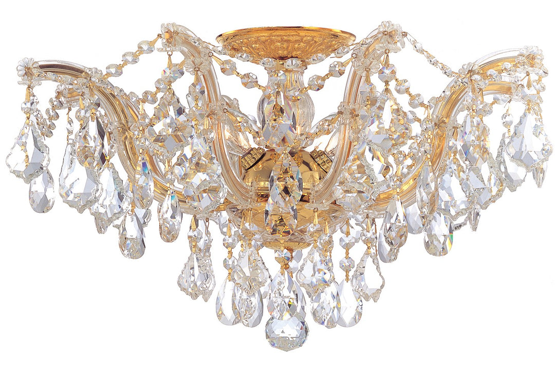 Maria Theresa 5 Light Swarovski Strass Crystal Gold Semi Flush Mount