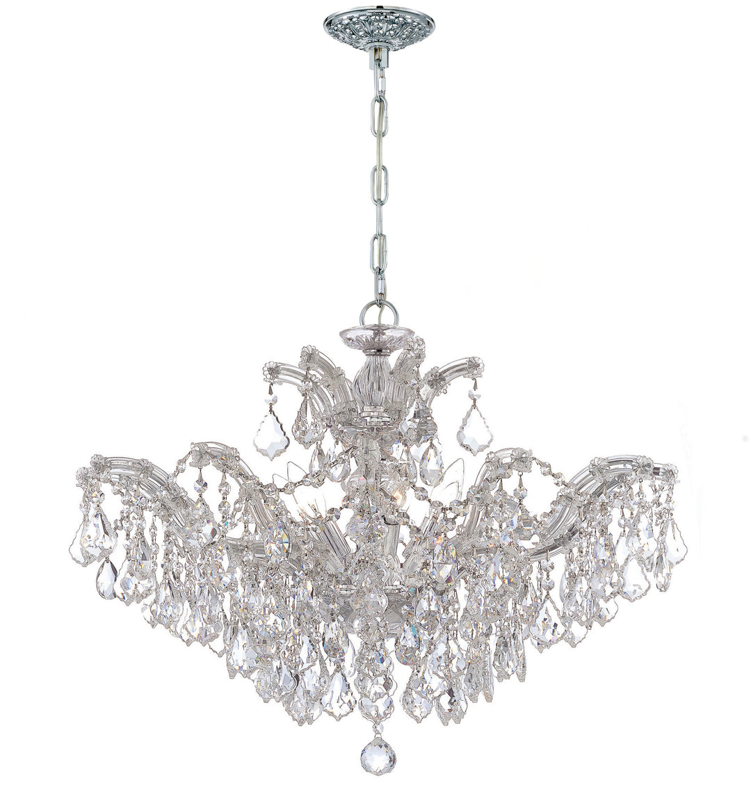 Maria Theresa 6 Light Hand Cut Crystal Polished Chrome Chandelier
