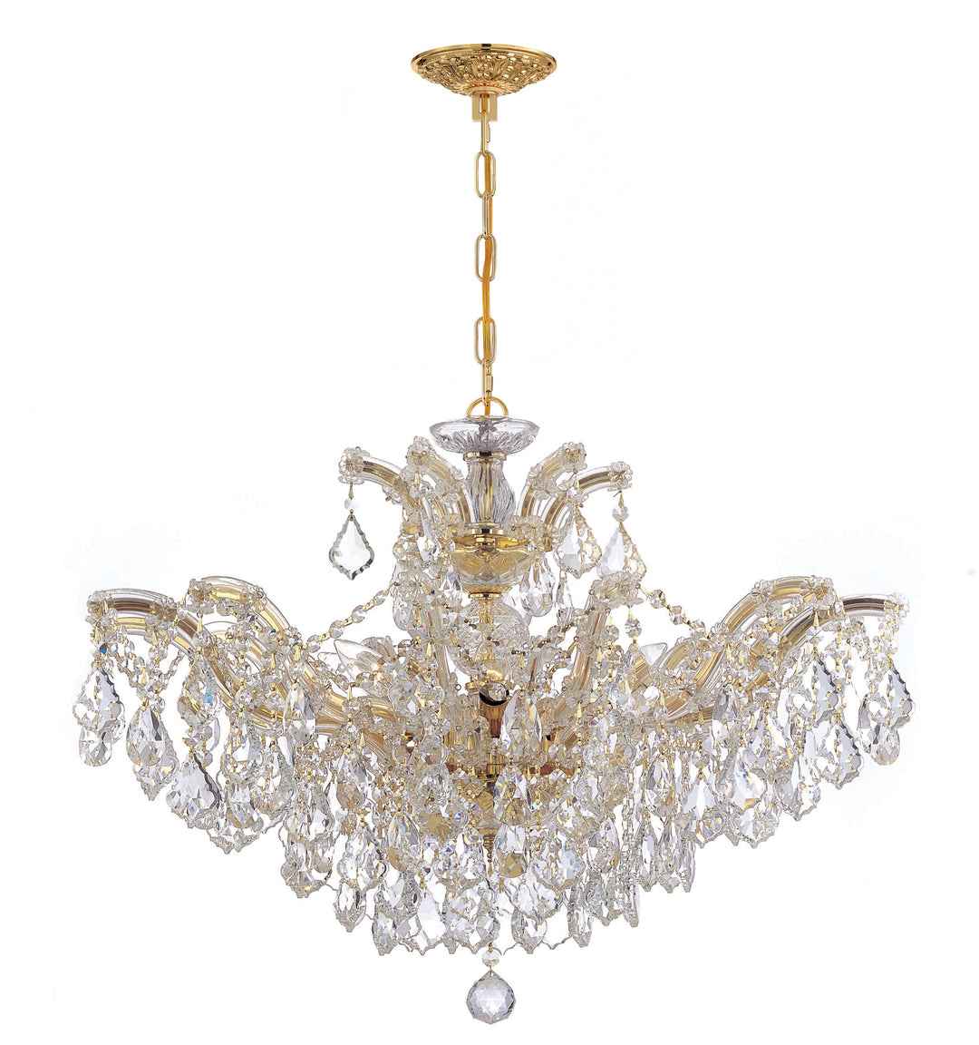 Maria Theresa 6 Light Hand Cut Crystal Gold Chandelier