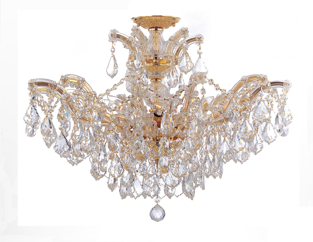 Maria Theresa 6 Light Spectra Crystal Gold Semi Flush Mount