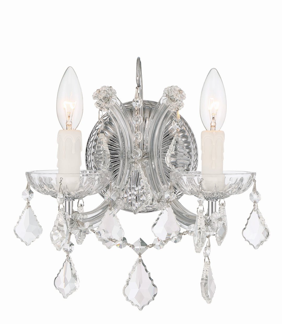 Maria Theresa 2 Light Swarovski Strass Crystal Polished Chrome Sconce