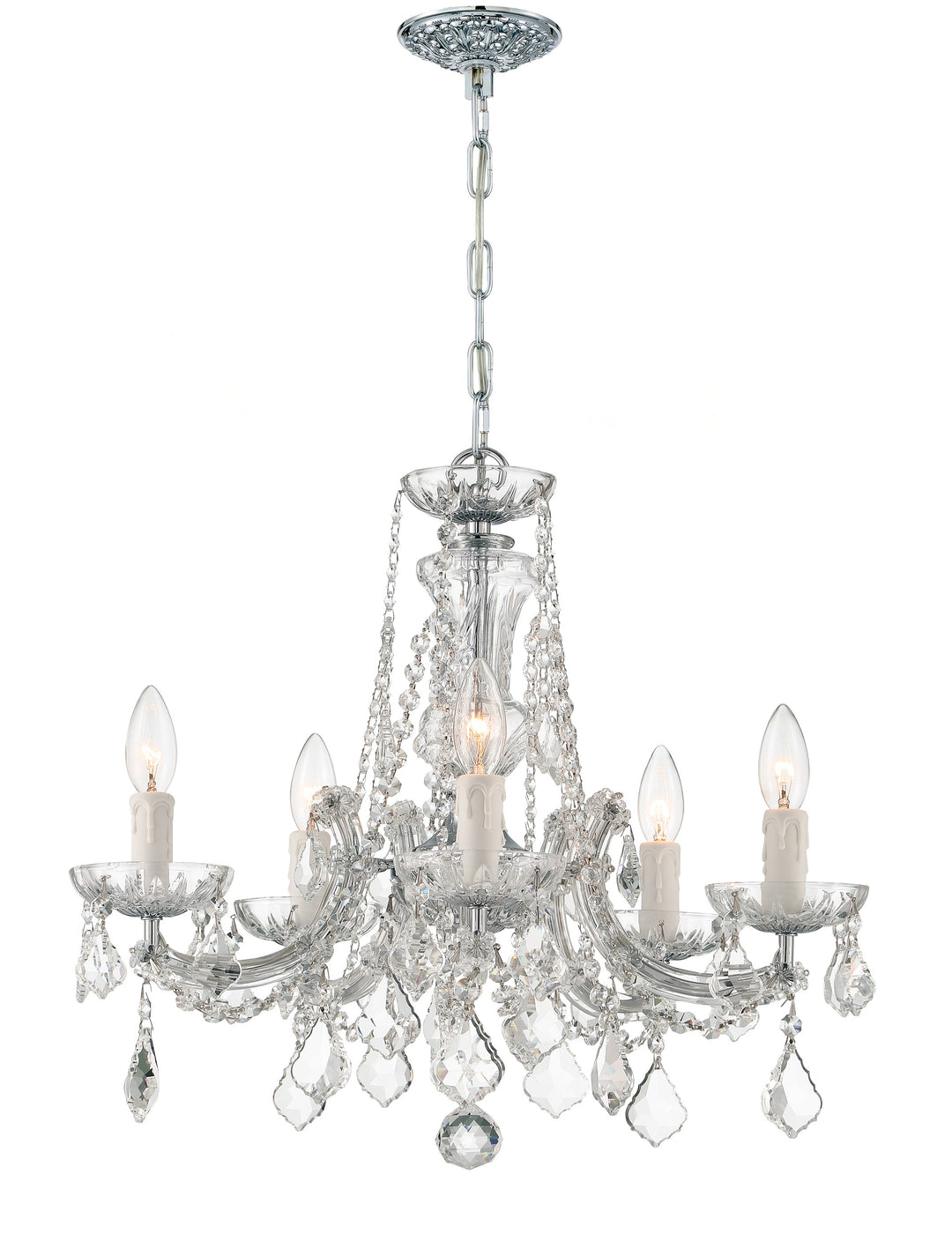 Maria Theresa 5 Light Spectra Crystal Polished Chrome Chandelier