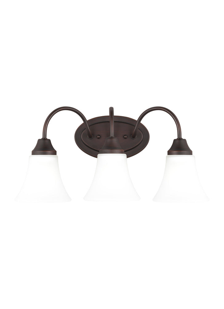 Holman traditional 3-light indoor dimmable bath vanity wall sconce in bronze finish with satin etche