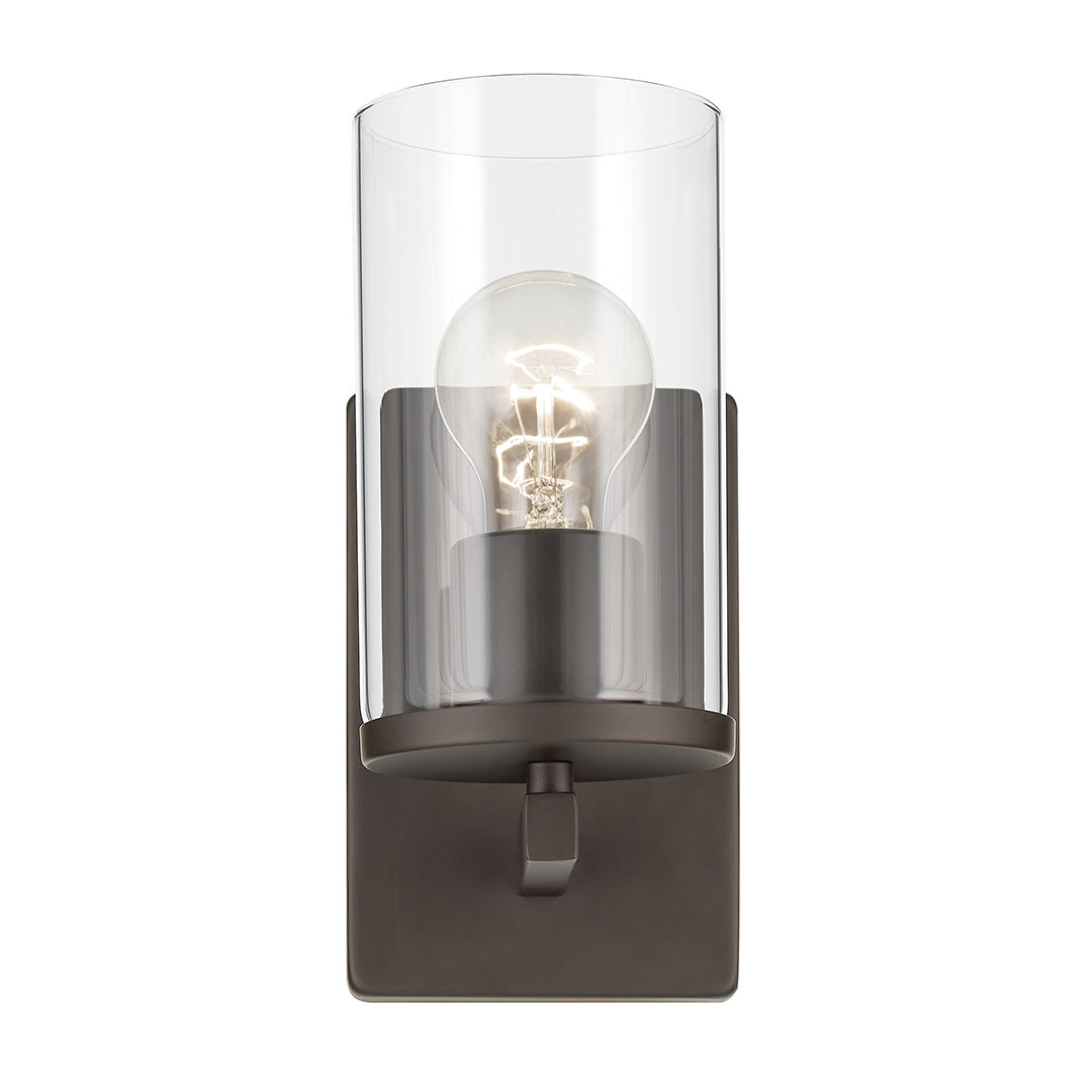 Crosby 4.5" 1-Light Wall Sconce with Clear Glass in Olde Bronze