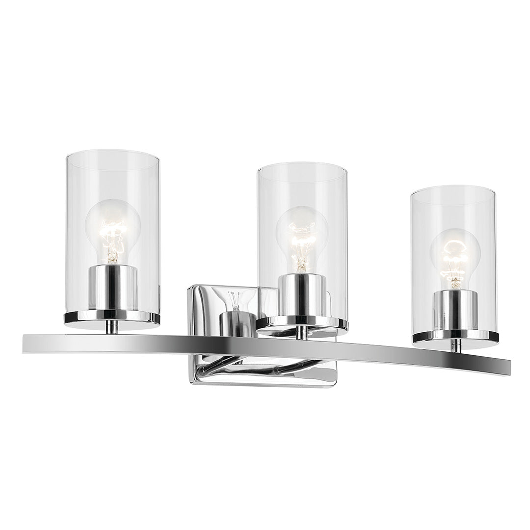 Crosby 23" 3-Light Vanity Light with Clear Glass in Chrome