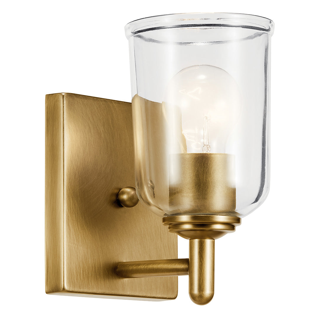 Shailene 5" 1-Light Wall Sconce with Clear Glass in Natural Brass