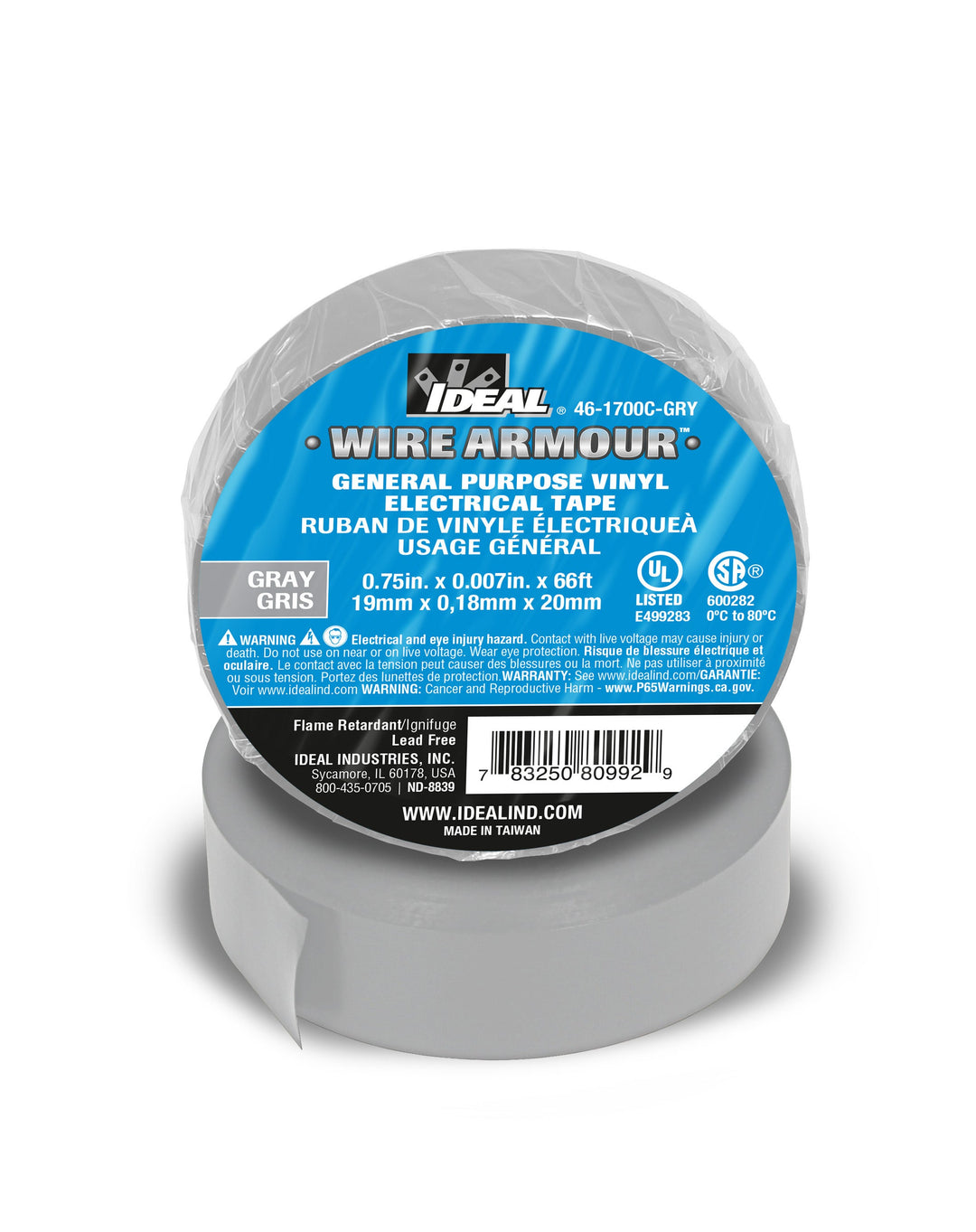 3/4"X66'X 7MIL, GP Tape, Grey