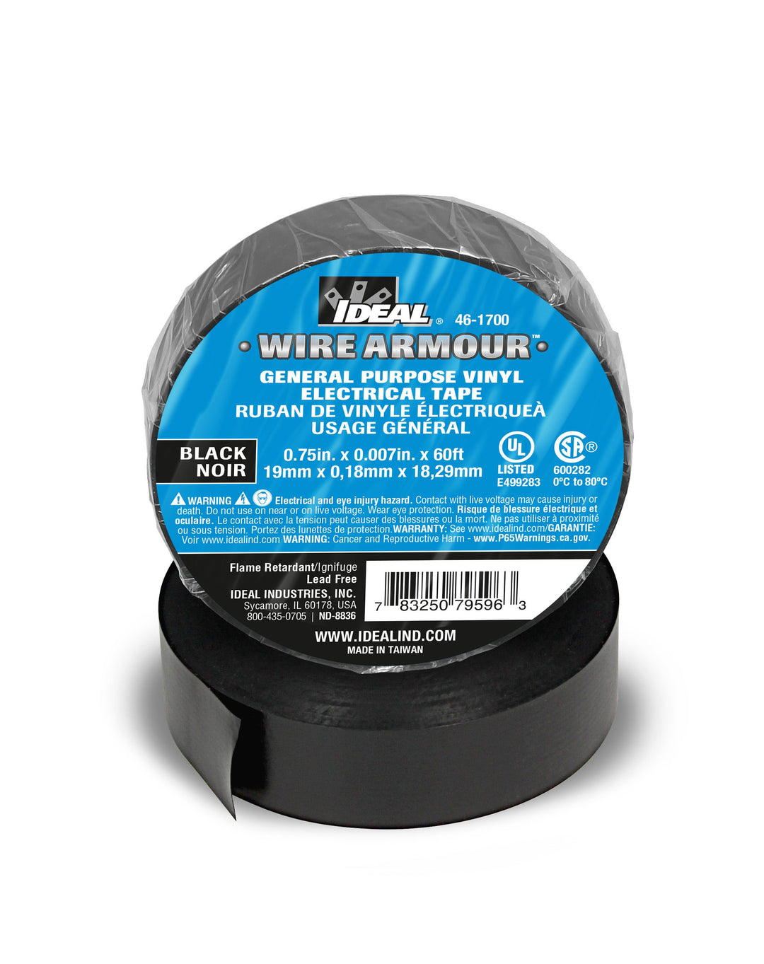 Vinyl Tape 3/4" X 60Ft, Black