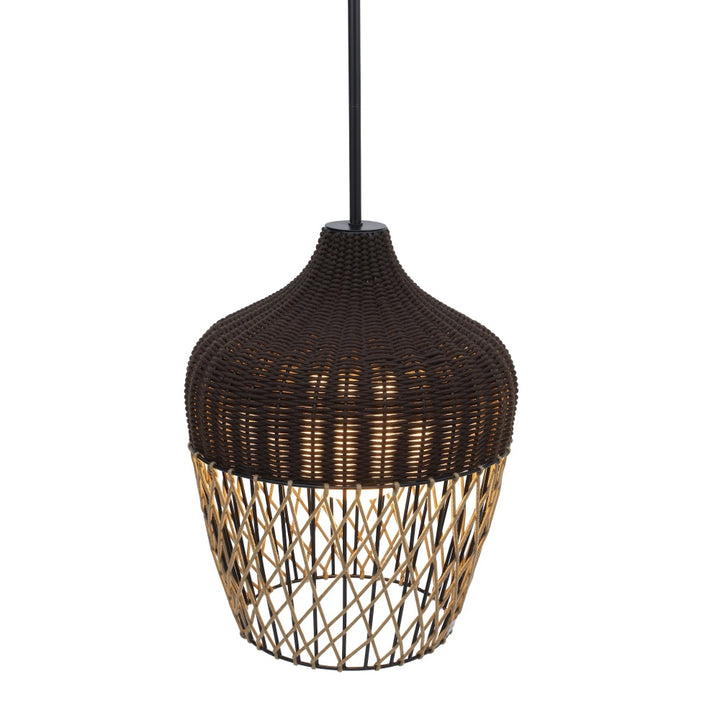 Hannha 1 Light Outdoor Pendant in Brown