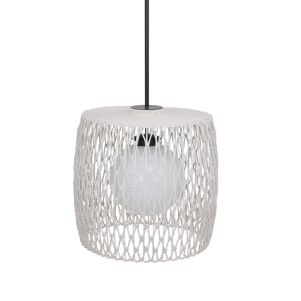 Lara 1 Light Outdoor Pendant in Light Gray