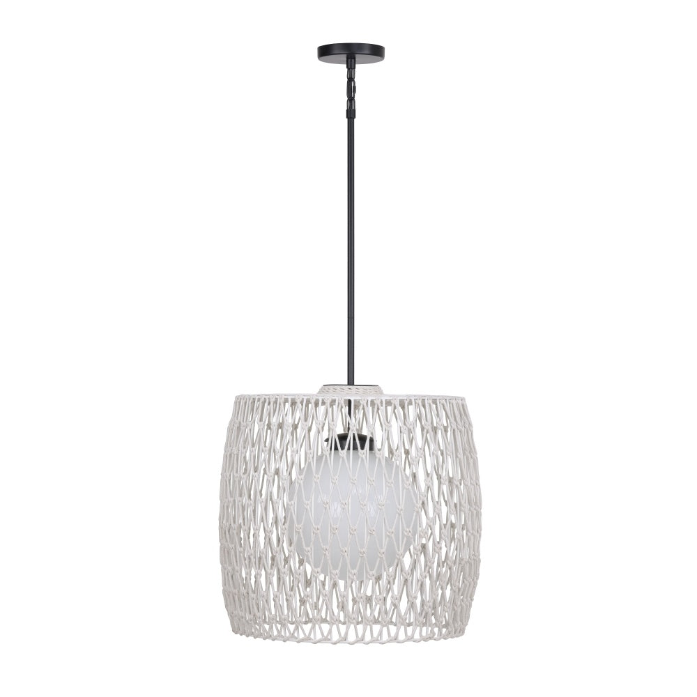 Lara 1 Light Outdoor Pendant in Light Gray
