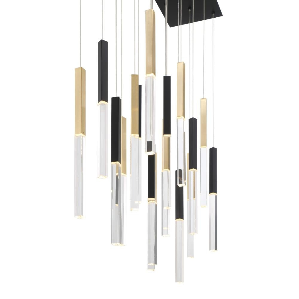 Benicio 18 Light Chandelier in Gold & Black