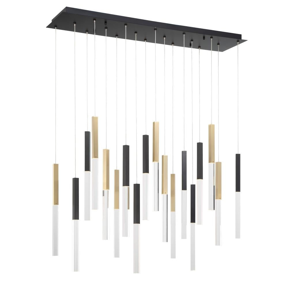 Benicio 18 Light Chandelier in Gold & Black
