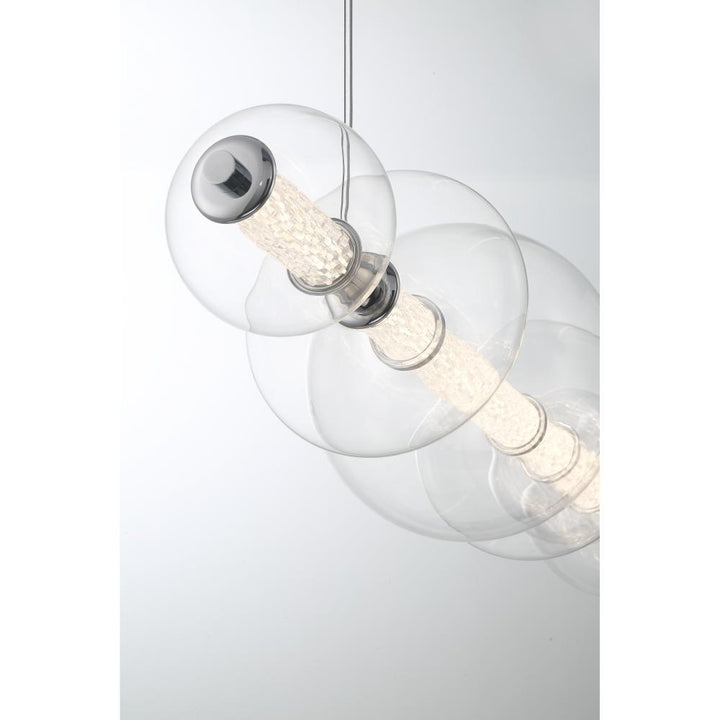 Atomo 1 Light Chandelier in Chrome with Clear Glass