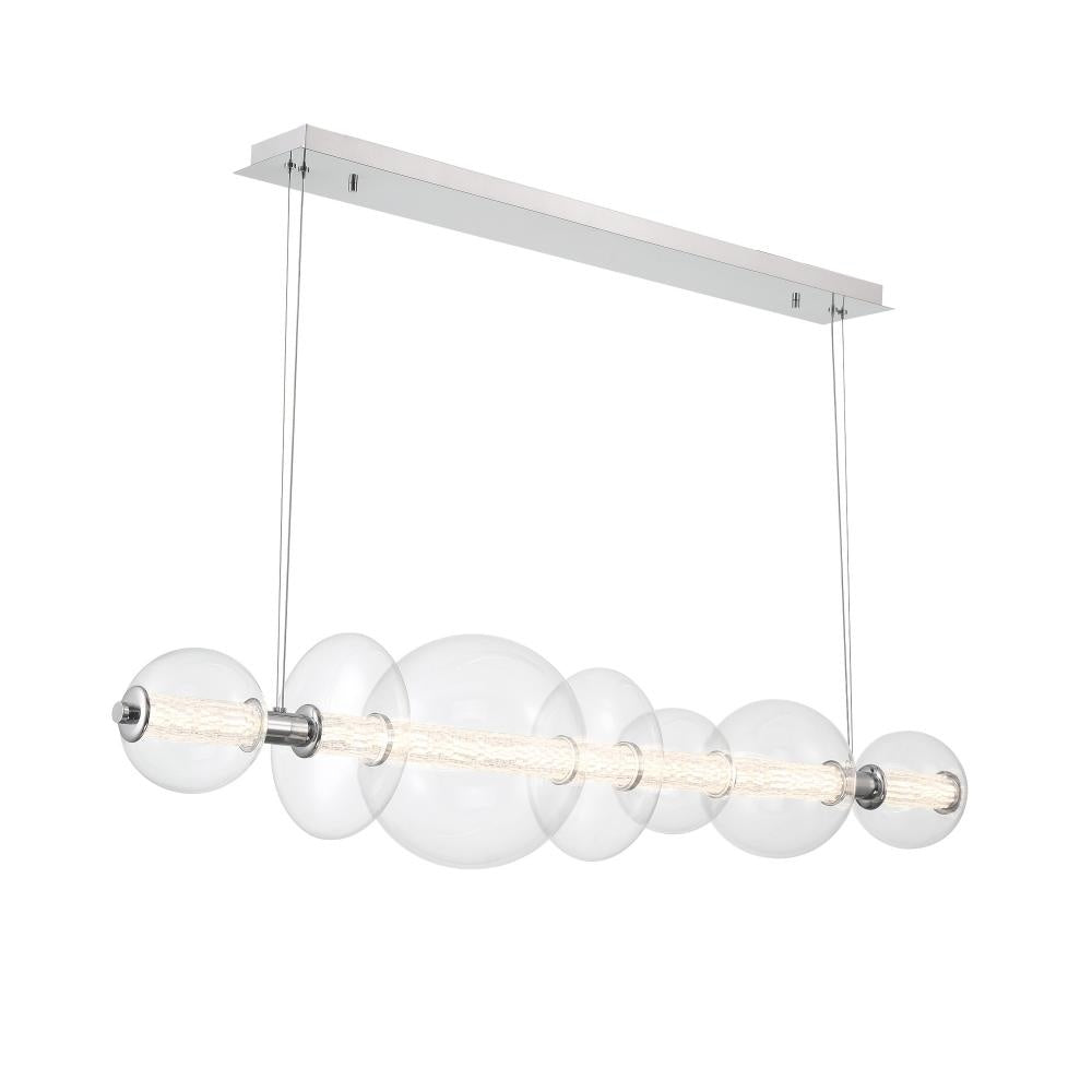 Atomo 1 Light Chandelier in Chrome with Clear Glass