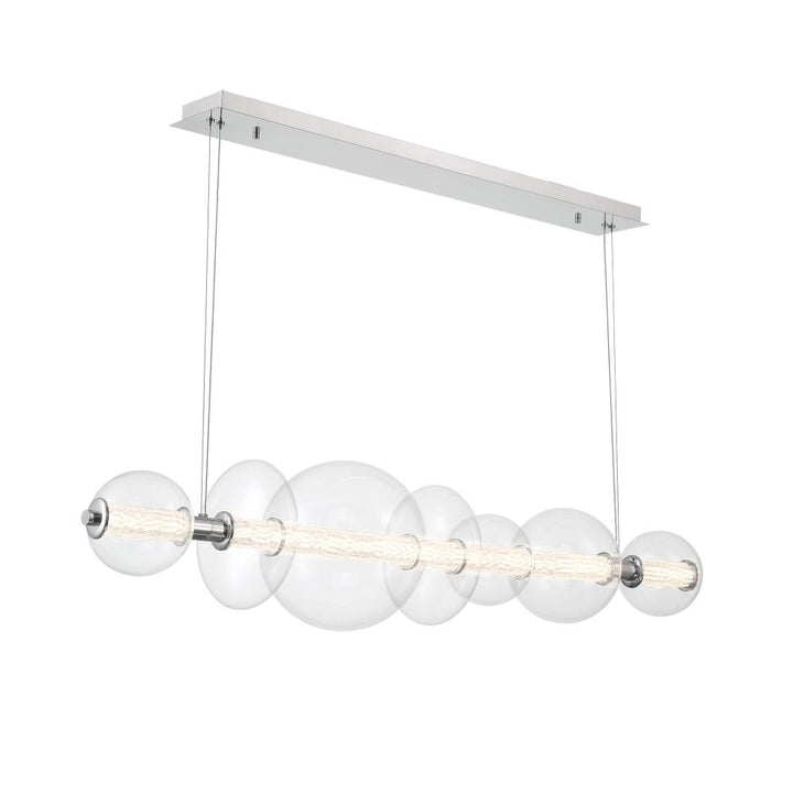 Atomo 1 Light Chandelier in Chrome with Clear Glass