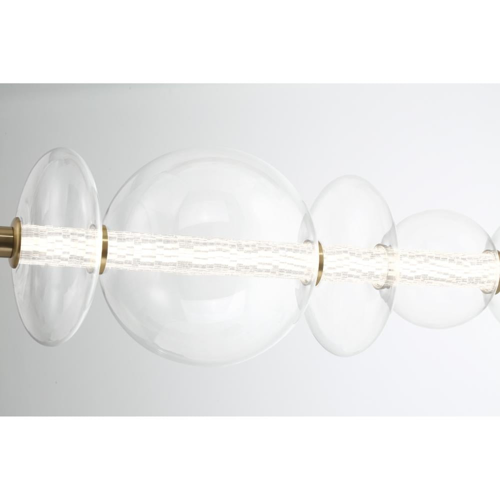 Atomo 1 Light Chandelier in Gold with Glear Glass