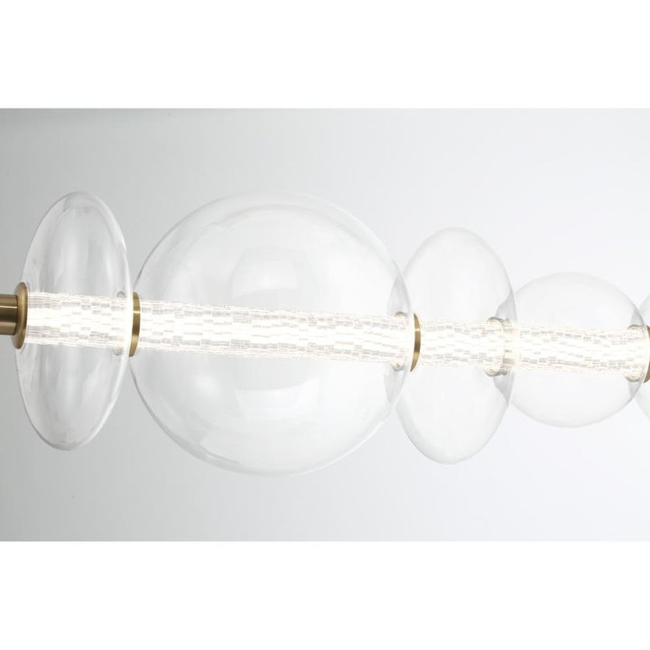 Atomo 1 Light Chandelier in Gold with Glear Glass