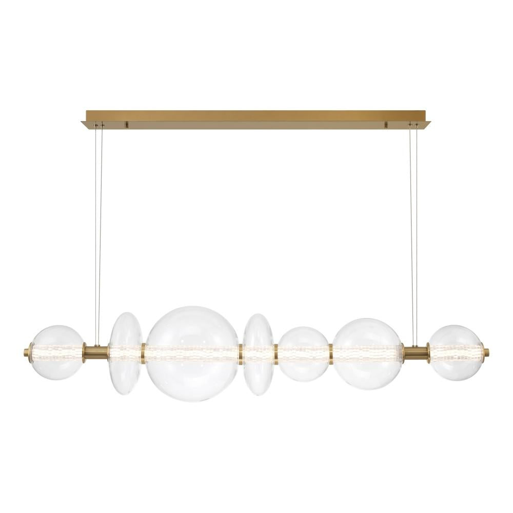 Atomo 1 Light Chandelier in Gold with Glear Glass