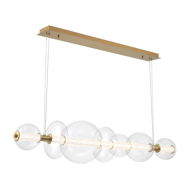 Atomo 1 Light Chandelier in Gold with Glear Glass