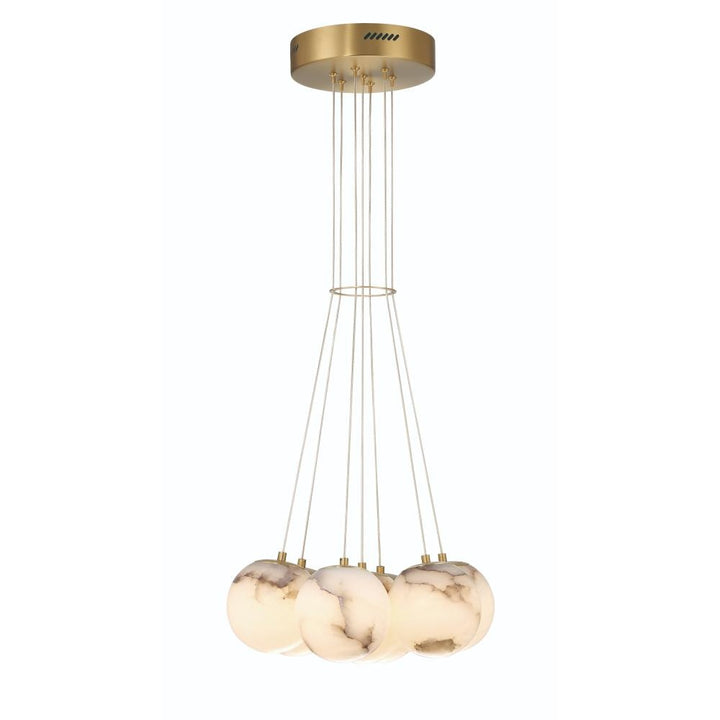 Kepler 7 Light LED Pendant in Gold