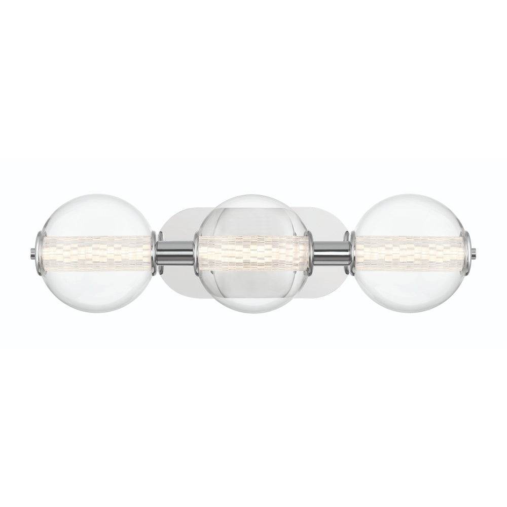 Atomo 3 Light Sconce in Chrome with Clear Glass