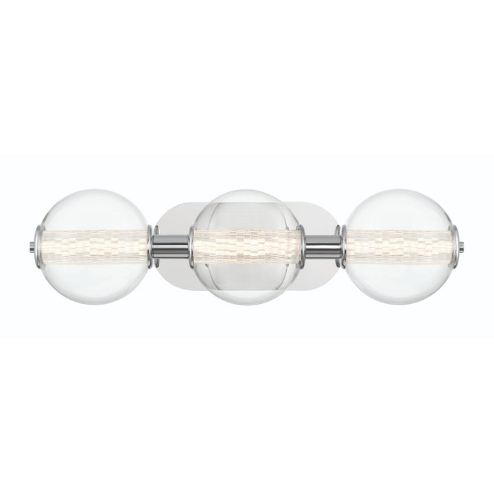 Atomo 3 Light Sconce in Chrome with Clear Glass