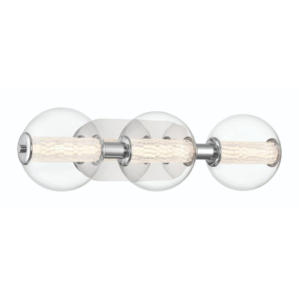 Atomo 3 Light Sconce in Chrome with Clear Glass