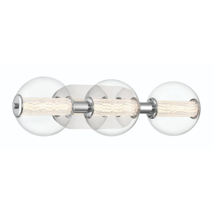 Atomo 3 Light Sconce in Chrome with Clear Glass