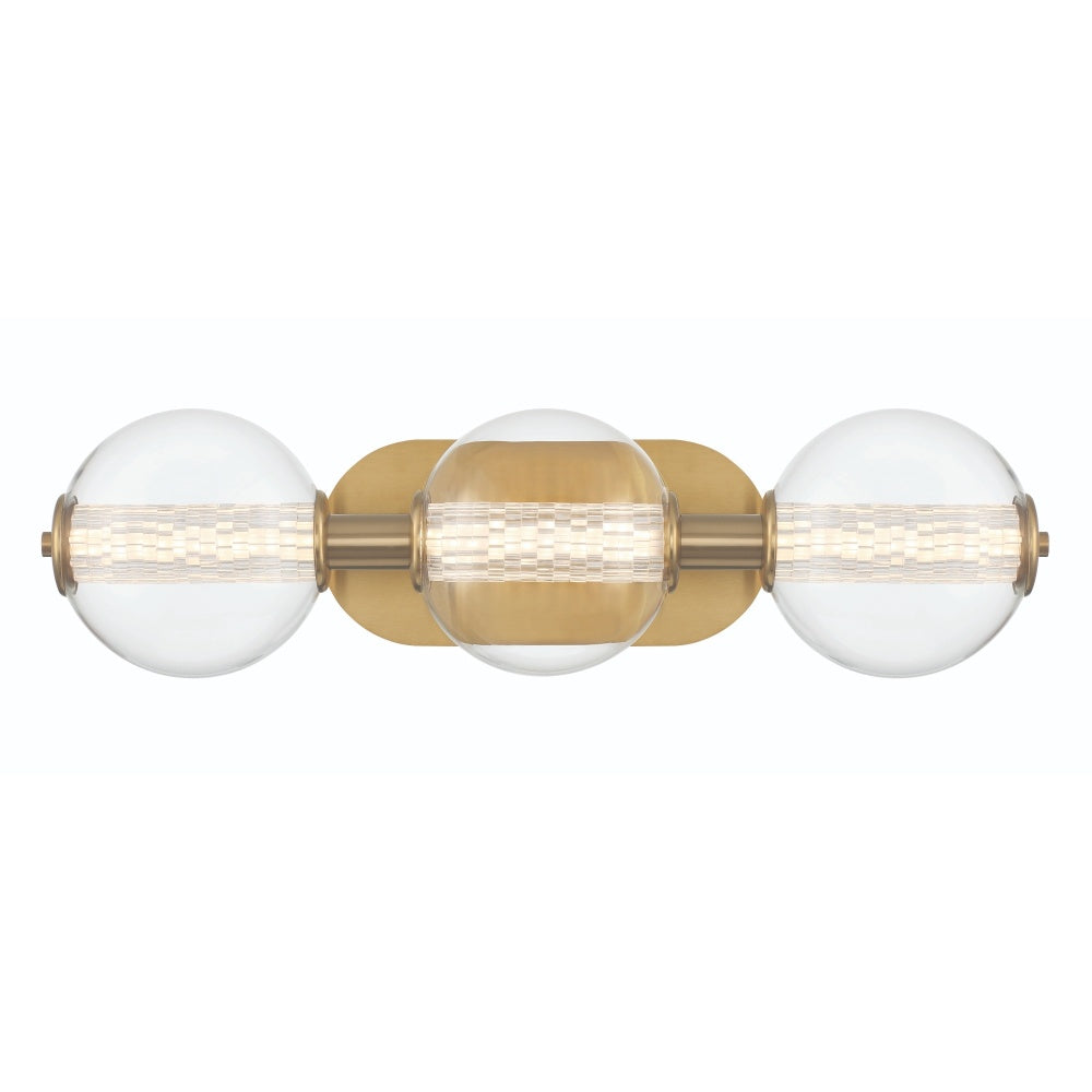 Atomo 3 Light Sconce in Gold with Clear Glass