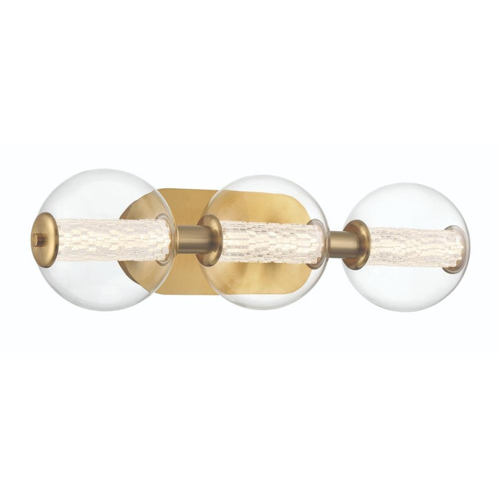 Atomo 3 Light Sconce in Gold with Clear Glass