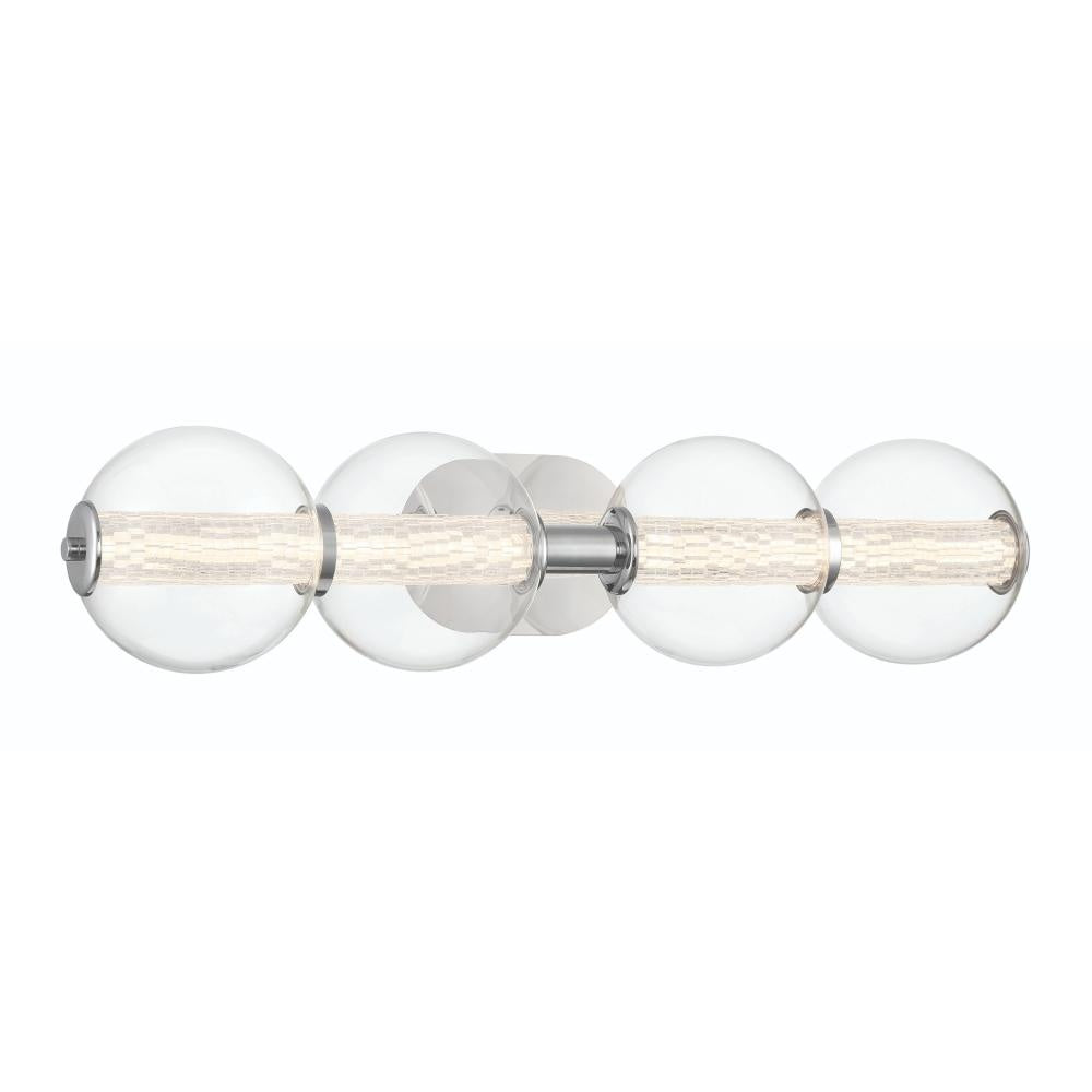 Atomo 4 Light Sconce in Chrome with Clear Glass