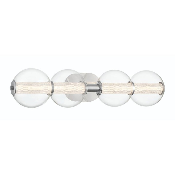 Atomo 4 Light Sconce in Chrome with Clear Glass