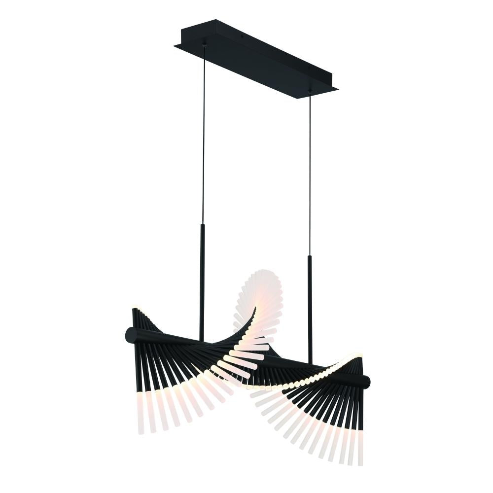 Voltik 40" LED Chandelier In Black