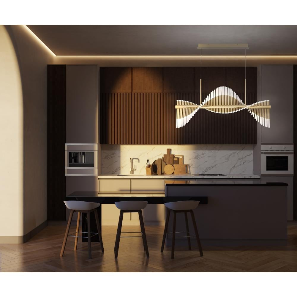 Voltik 59" LED Chandelier In Gold