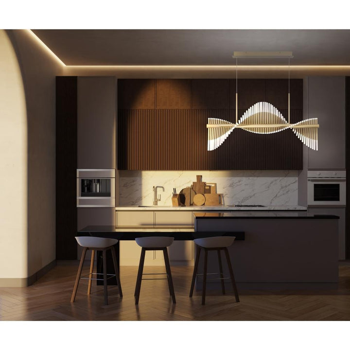 Voltik 59" LED Chandelier In Gold